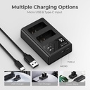K&F Concept NP-F970 Dual Slot Charger with 2 Pack Battery