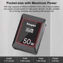KingMa OLED V Mount Battery VK50 50Wh 14.8V Mini Pocket-V-Mount Battery Support 65W PD USB-C Fast Charger