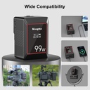 KingMa OLED V Mount Battery VK50 50Wh 14.8V Mini Pocket-V-Mount Battery Support 65W PD USB-C Fast Charger