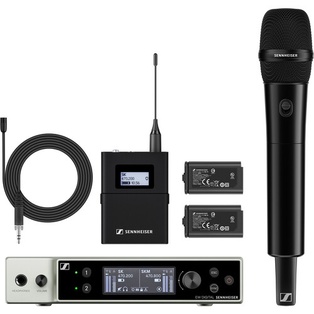 Sennheiser EW-DX MKE 2-835-S SET Dual-Channel Digital Combo Wireless System with Omni Lavalier and Handheld Mic
