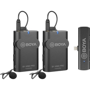 BOYA BY-WM4 PRO-K4 Two-Person Digital Wireless Omni Lavalier Microphone System for Lightning iOS Devices