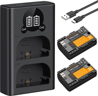 K&F Concept LP-E6NH 2 Pack (2250mAh) Batteries and Charger_Canon