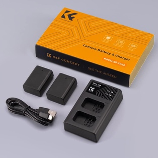 K&F Concept NP-FW50 (1100mAh) 2 Pack Batteries and Dual Slot Charger_Sony